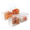 mDesign Small Plastic Stackable Kitchen Storage Box, 4 Pack + 32 Labels - Clear